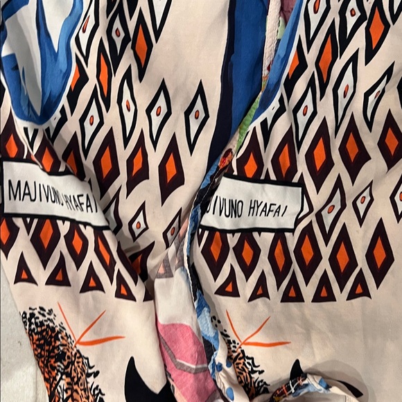 CHUFY Kimono Style Dress Belted Abstract Print Flowy Resortwear - Picture 3 of 5